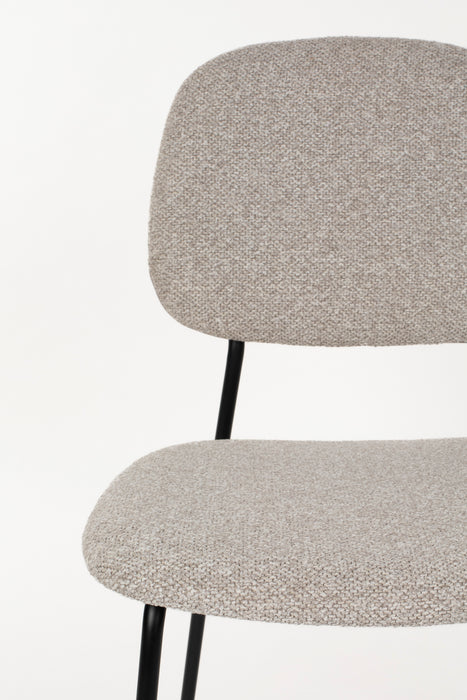 Eetkamerstoel Roos Light Polyester Beige 51x47 cm-Eetkamerstoelen-Creating Home