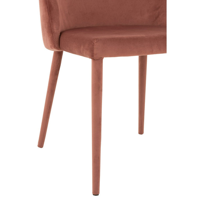 Eetkamerstoel Roze Stof Antiek 51 cm 51x58x80 cm-Eetkamerstoelen-J-Line