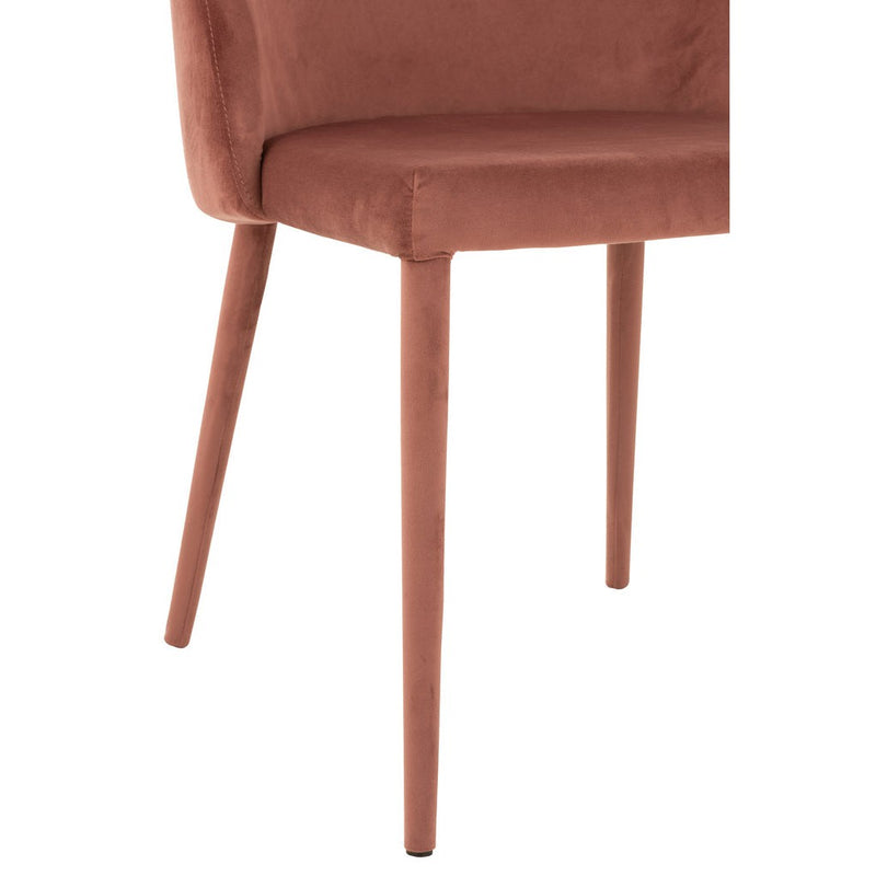 Eetkamerstoel Roze Stof Antiek 51 cm 51x58x80 cm-Eetkamerstoelen-J-Line