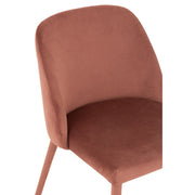 Eetkamerstoel Roze Stof Antiek 51 cm 51x58x80 cm-Eetkamerstoelen-J-Line