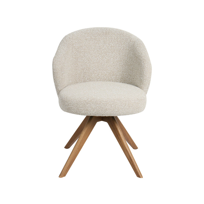 Eetkamerstoel Sabi - Naturel - Royal Boucle - Naturel Houten-Eetkamerstoelen-LABEL51