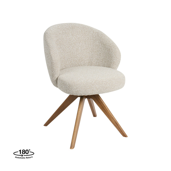 Eetkamerstoel Sabi - Naturel - Royal Boucle - Naturel Houten...-Eetkamerstoelen-LABEL51