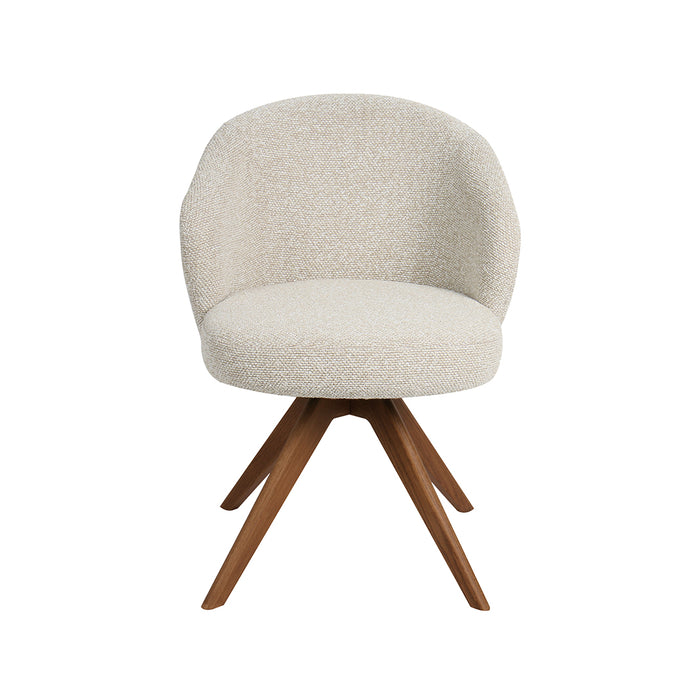 Eetkamerstoel Sabi - Naturel - Royal Boucle - Walnoot Houten-Eetkamerstoelen-LABEL51
