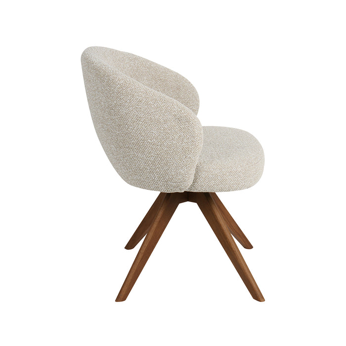 Eetkamerstoel Sabi - Naturel - Royal Boucle - Walnoot Houten-Eetkamerstoelen-LABEL51
