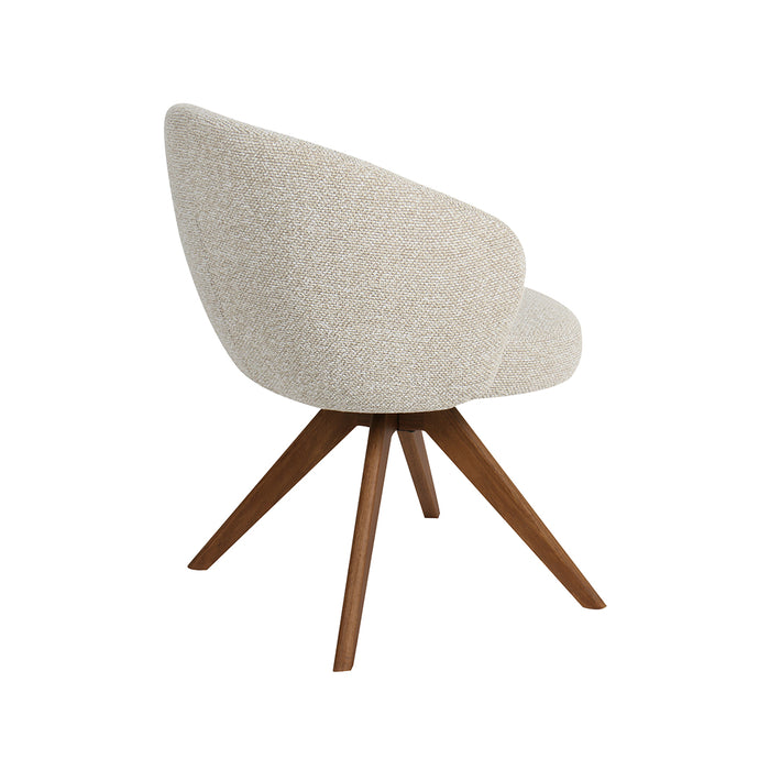 Eetkamerstoel Sabi - Naturel - Royal Boucle - Walnoot Houten-Eetkamerstoelen-LABEL51