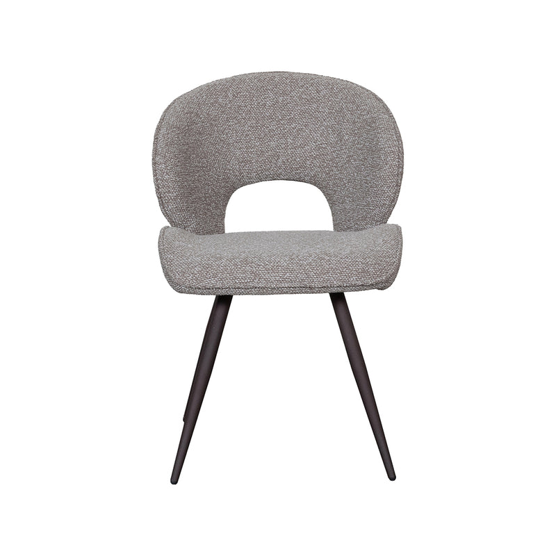 Eetkamerstoel Sakura Bouclé Mushroom met bronze poten 57x62x84 cm-Eetkamerstoelen-LABEL51