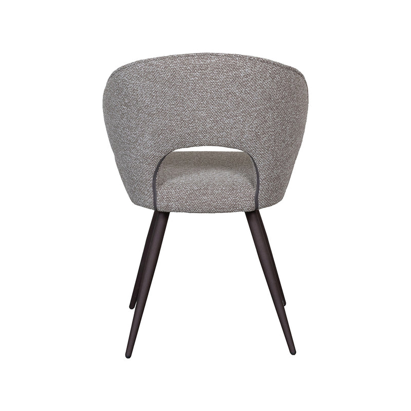 Eetkamerstoel Sakura Bouclé Mushroom met bronze poten 57x62x84 cm-Eetkamerstoelen-LABEL51