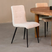 Eetkamerstoel Sam Champagne Boucle 44x57x86 cm-Eetkamerstoelen-LABEL51