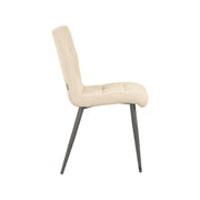 Eetkamerstoel Sam Zand Boucle Zwart Metalen Frame 44x57x86 cm-Eetkamerstoelen-LABEL51