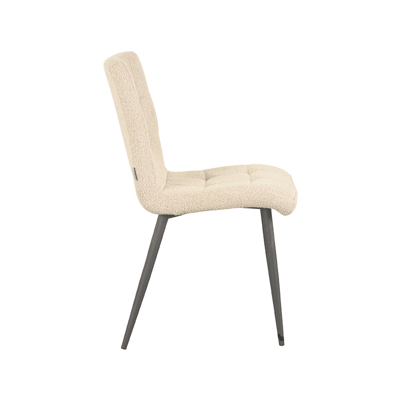 Eetkamerstoel Sam Zand Boucle Zwart Metalen Frame 44x57x86 cm-Eetkamerstoelen-LABEL51