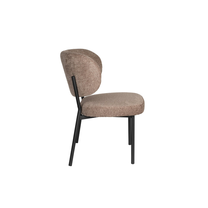 Eetkamerstoel Sanne Bruinie Polyester Bruin 64x56 cm-Eetkamerstoelen-Creating Home