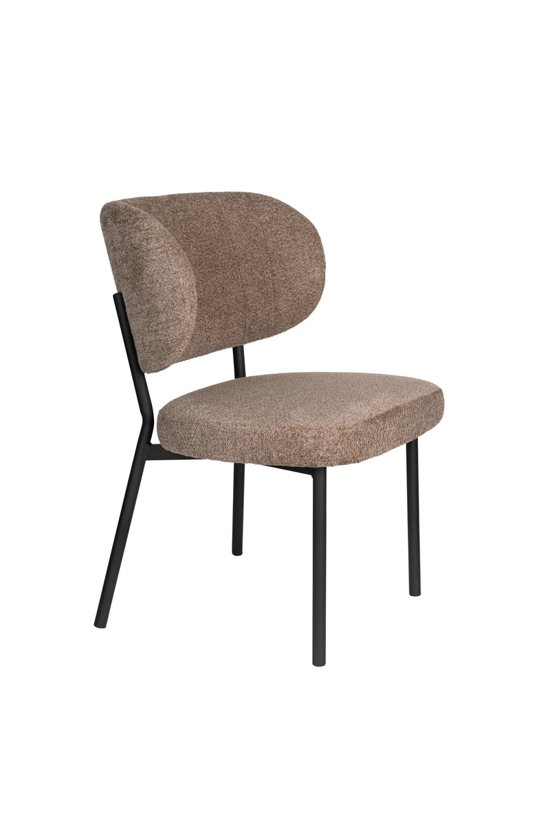 Eetkamerstoel Sanne Bruinie Polyester Bruin 64x56 cm-Eetkamerstoelen-Creating Home