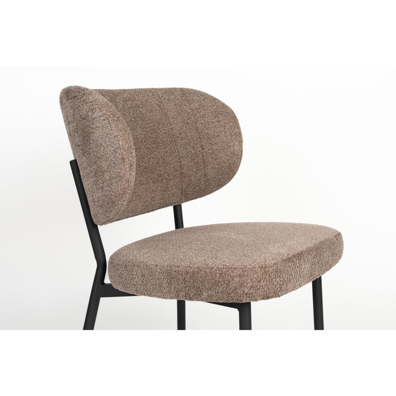 Eetkamerstoel Sanne Bruinie Polyester Bruin 64x56 cm-Eetkamerstoelen-Creating Home