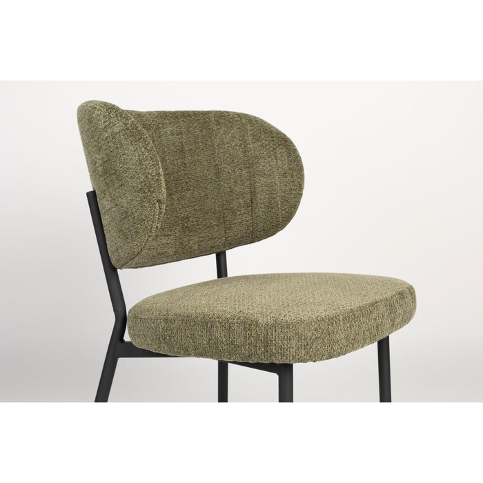 Eetkamerstoel Sanne Polyester Groen 64x56 cm-Eetkamerstoelen-Creating Home