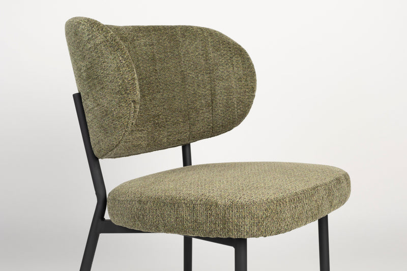 Eetkamerstoel Sanne Polyester Groen 64x56 cm-Eetkamerstoelen-Creating Home