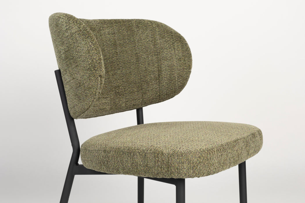 Eetkamerstoel Sanne Polyester Groen 64x56 cm-Fauteuils-Creating Home