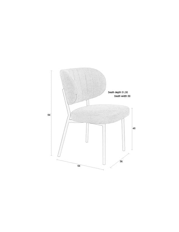 Eetkamerstoel Sanne Polyester Oranje 64x56 cm-Eetkamerstoelen-Creating Home