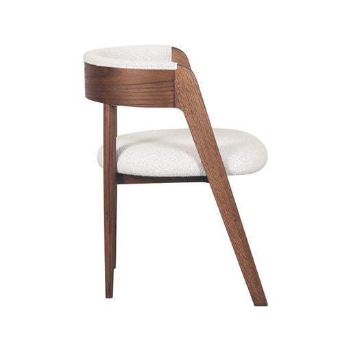 Eetkamerstoel Sasha - Ecru - Boucle - Walnoot Houten Frame-Eetkamerstoelen-LABEL51