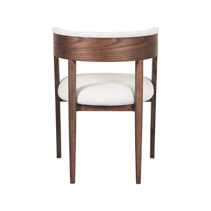 Eetkamerstoel Sasha - Ecru - Boucle - Walnoot Houten Frame-Eetkamerstoelen-LABEL51
