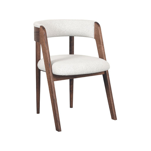 Eetkamerstoel Sasha - Ecru - Boucle - Walnoot Houten Frame-Eetkamerstoelen-LABEL51