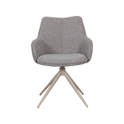 Eetkamerstoel Sawa Bouclé Mushroom Draaibaar Taupe Onderstel-Eetkamerstoelen-LABEL51