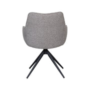 Eetkamerstoel Sawa Bouclé Mushroom Draaibaar Zwart Onderstel-Eetkamerstoelen-LABEL51