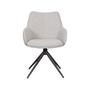 Eetkamerstoel Sawa Bouclé Naturel Draaibaar Bronze Onderstel-Eetkamerstoelen-LABEL51