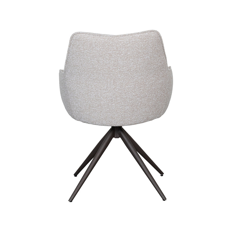 Eetkamerstoel Sawa Bouclé Naturel Draaibaar Bronze Onderstel-Eetkamerstoelen-LABEL51