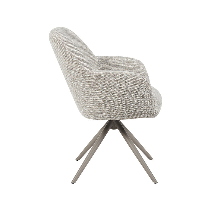 Eetkamerstoel Sayuri - Naturel - Royal Boucle - Taupe Metalen...-Eetkamerstoelen-LABEL51