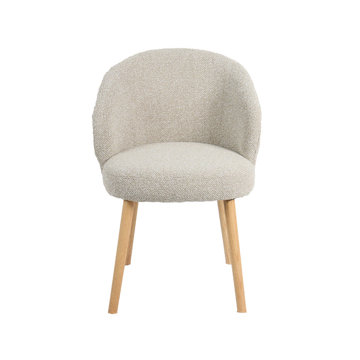 Eetkamerstoel Shiro - Naturel - Royal Boucle - Naturel Houten-Eetkamerstoelen-LABEL51