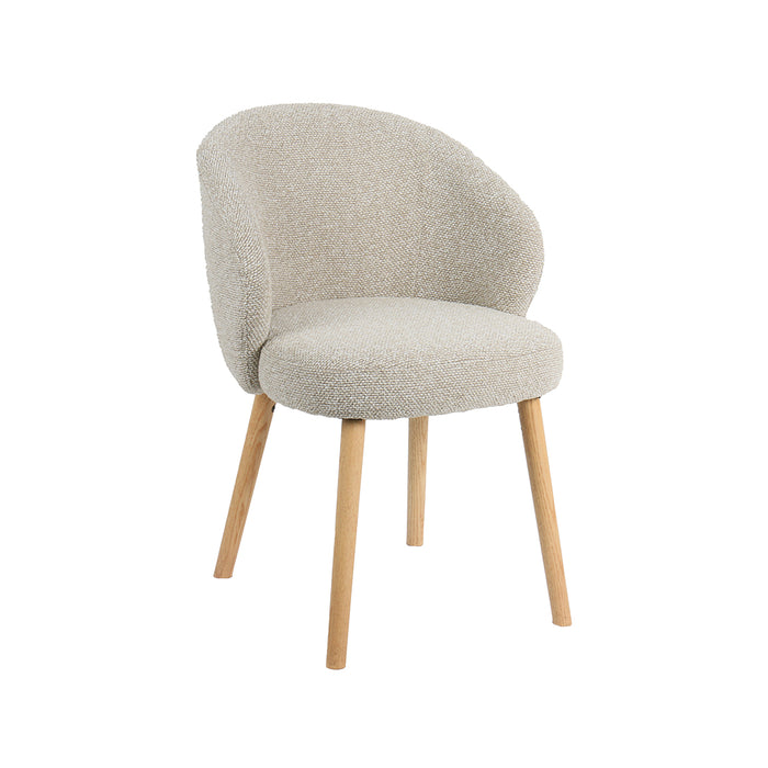 Eetkamerstoel Shiro - Naturel - Royal Boucle - Naturel Houten-Eetkamerstoelen-LABEL51
