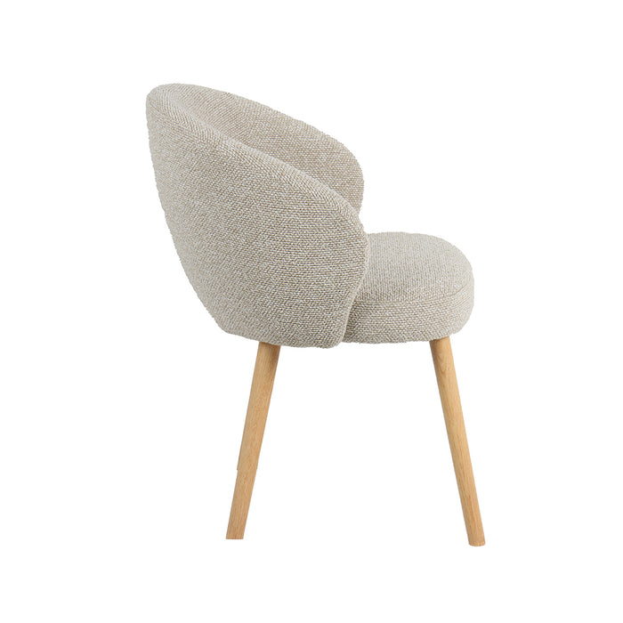 Eetkamerstoel Shiro - Naturel - Royal Boucle - Naturel Houten...-Eetkamerstoelen-LABEL51