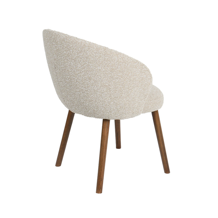Eetkamerstoel Shiro - Naturel - Royal Boucle - Walnoot Houten-Eetkamerstoelen-LABEL51