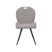 Eetkamerstoel Silly Bouclé Mushroom met zwarte poten 51x62x88 cm-Eetkamerstoelen-LABEL51