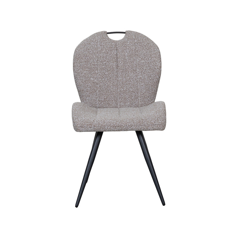 Eetkamerstoel Silly Bouclé Mushroom met zwarte poten 51x62x88 cm-Eetkamerstoelen-LABEL51