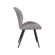 Eetkamerstoel Silly Bouclé Mushroom met zwarte poten 51x62x88 cm-Eetkamerstoelen-LABEL51
