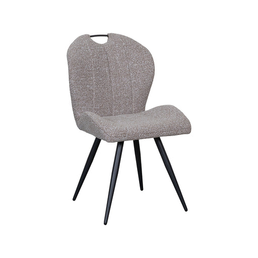Eetkamerstoel Silly Bouclé Mushroom met zwarte poten 51x62x88 cm-Eetkamerstoelen-LABEL51