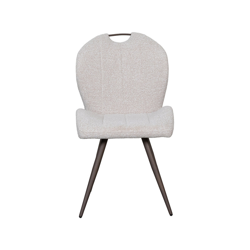 Eetkamerstoel Silly Bouclé Naturel met bronze poten 51x62x88 cm-Eetkamerstoelen-LABEL51