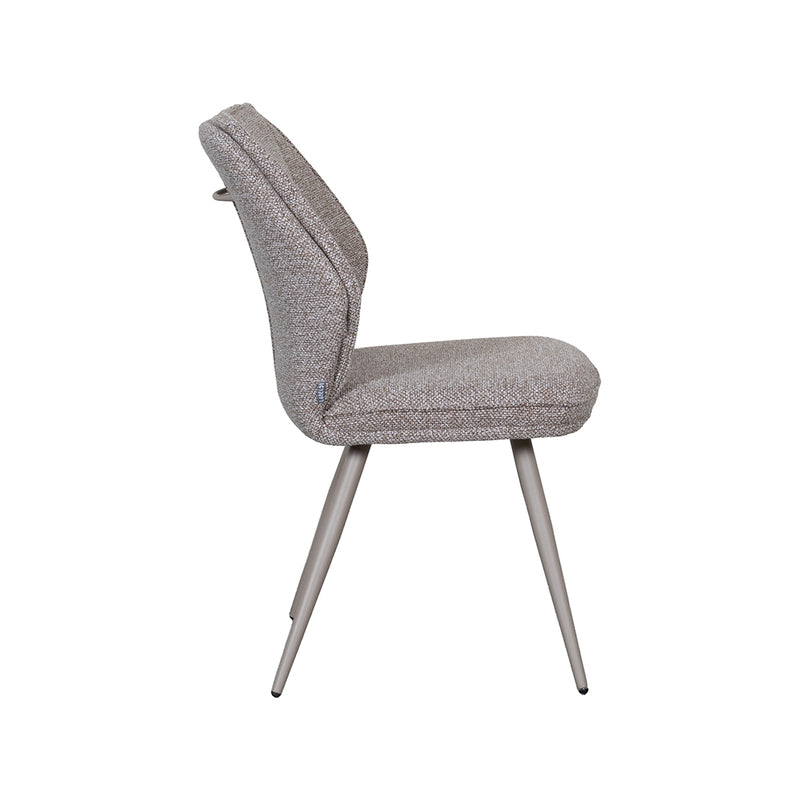 Eetkamerstoel Silvain Bouclé Mushroom met taupe poten 64x51x89 cm-Eetkamerstoelen-LABEL51