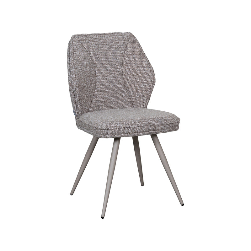 Eetkamerstoel Silvain Bouclé Mushroom met taupe poten 64x51x89 cm-Eetkamerstoelen-LABEL51