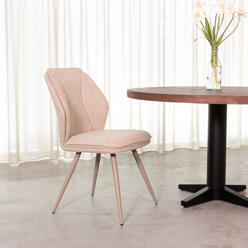 Eetkamerstoel Silvain Bouclé Naturel 51x64x89 cm-Eetkamerstoelen-LABEL51
