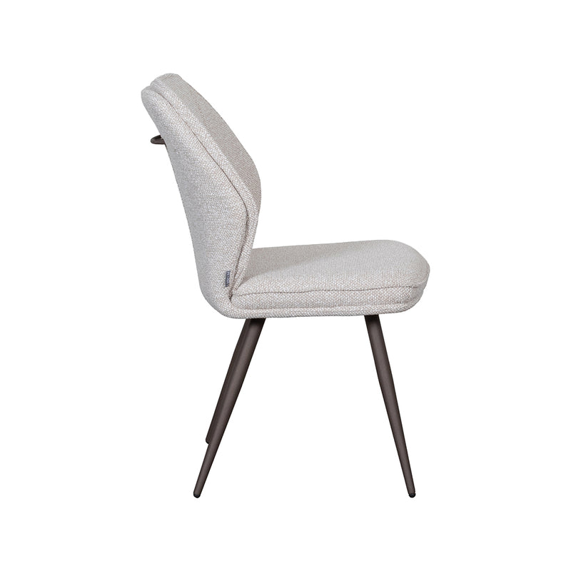 Eetkamerstoel Silvain Bouclé Naturel met bronze poten 51x64x89 cm-Eetkamerstoelen-LABEL51