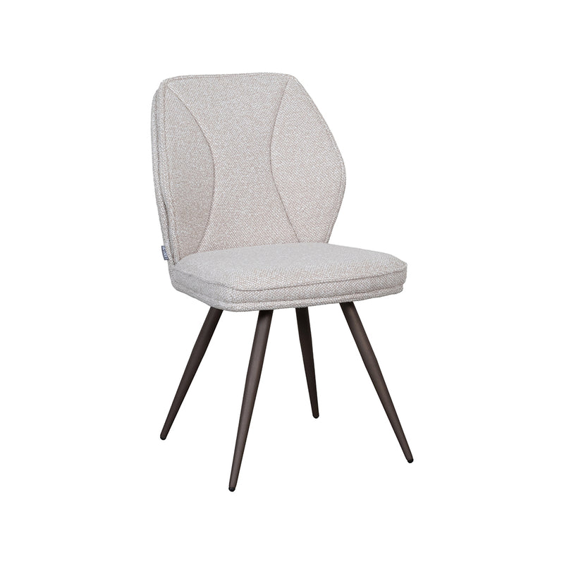 Eetkamerstoel Silvain Bouclé Naturel met bronze poten 51x64x89 cm-Eetkamerstoelen-LABEL51