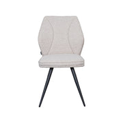 Eetkamerstoel Silvain Bouclé Naturel met zwarte poten 51x64x89 cm-Eetkamerstoelen-LABEL51