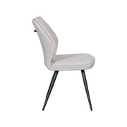 Eetkamerstoel Silvain Bouclé Naturel met zwarte poten 51x64x89 cm-Eetkamerstoelen-LABEL51