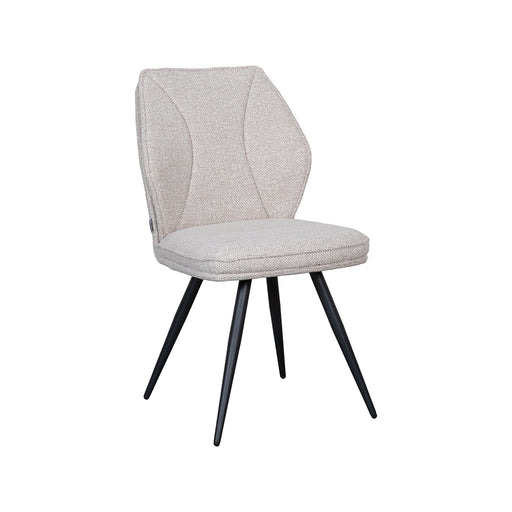 Eetkamerstoel Silvain Bouclé Naturel met zwarte poten 51x64x89 cm-Eetkamerstoelen-LABEL51