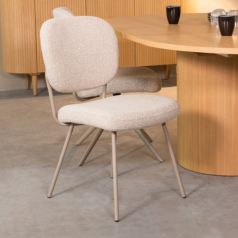 Eetkamerstoel Singapore Naturel Royal Boucle Taupe 49x63x90 cm-Eetkamerstoelen-LABEL51