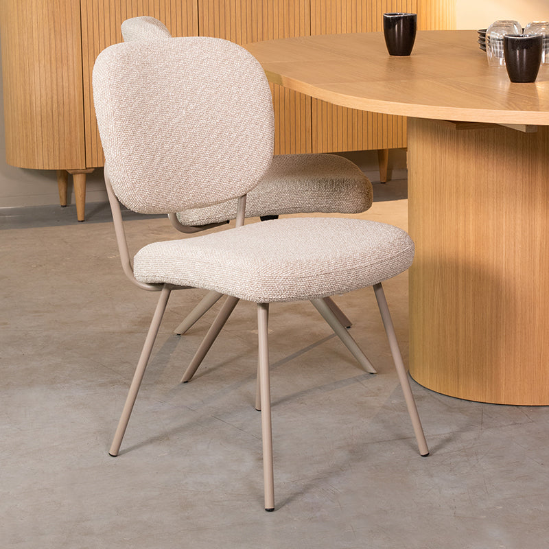 Eetkamerstoel Singapore Naturel Royal Boucle Taupe 49x63x90 cm-Eetkamerstoelen-LABEL51