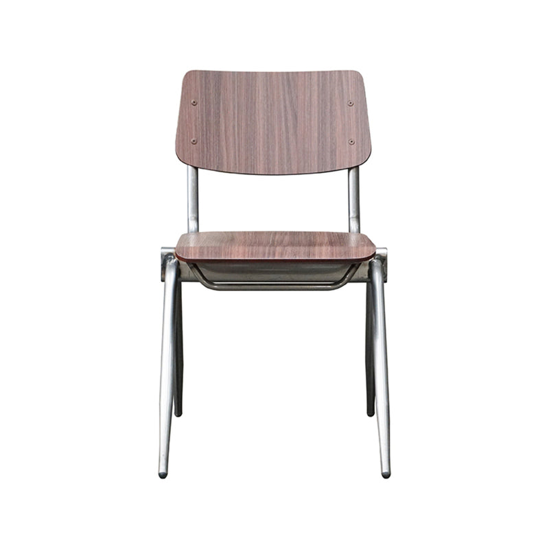 Eetkamerstoel Solid Donkerbruin Hout Old Gun Metalen Frame-Eetkamerstoelen-LABEL51