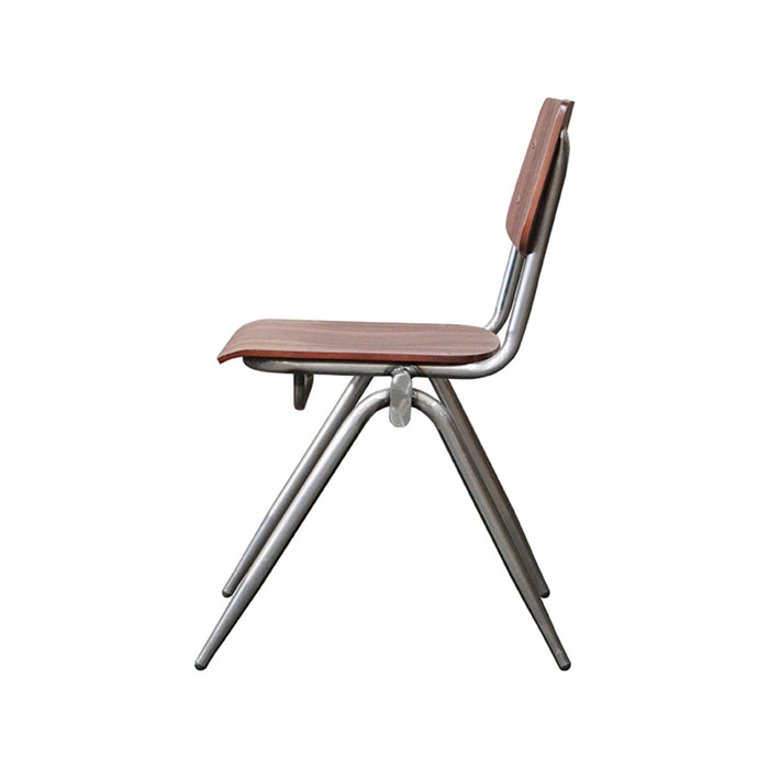 Eetkamerstoel Solid - Donkerbruin - Hout - Old Gun Metalen Frame-Eetkamerstoelen-LABEL51